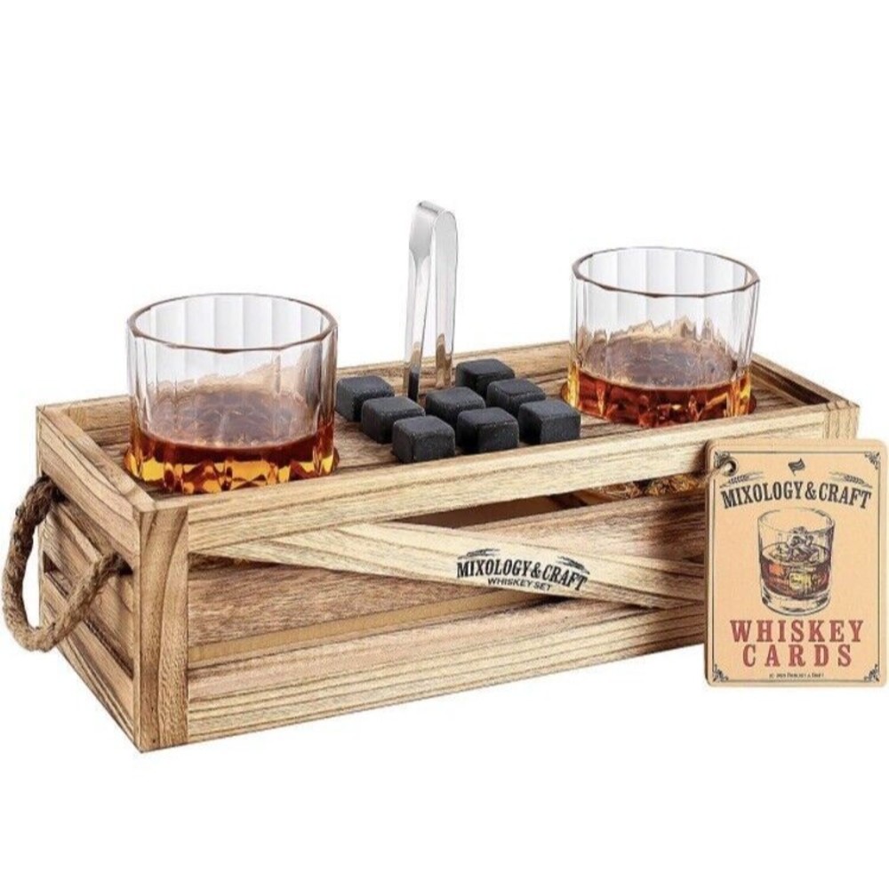Mixology & Craft Whiskey Set ~ 13 pcs. Kit ~ w/ 2 Old Fashion Glasses ~ New